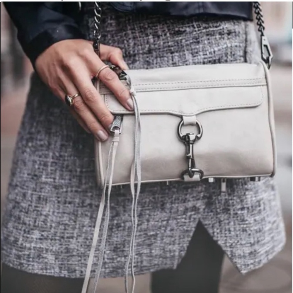 50%offw❤️ Rebecca Minkoff M.A.C. crossbody bag grey clay slvr hardware PURSE-SAL